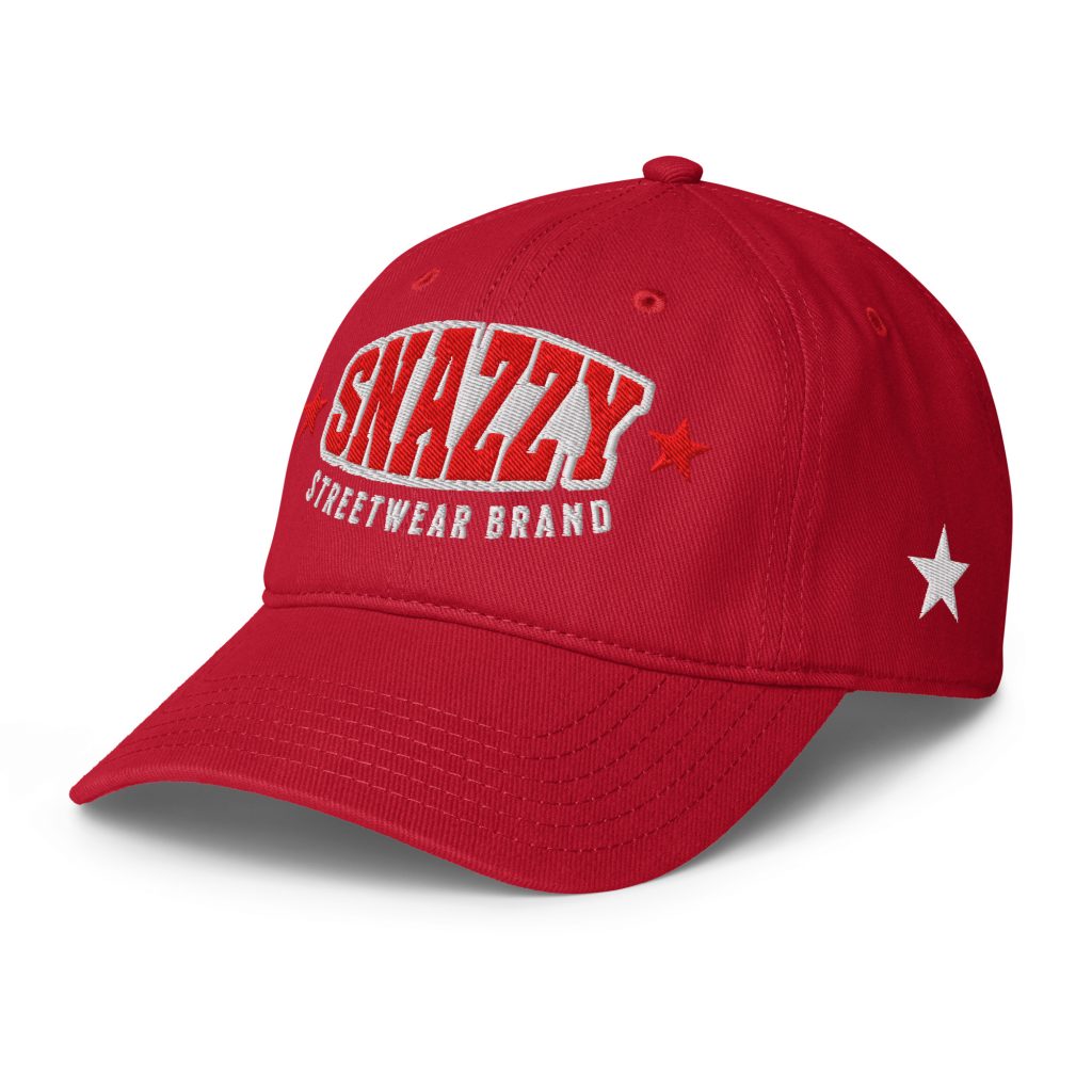 Strong Baseball Cap Schwarz von SNAZZY CLOTHING – Vorderansicht