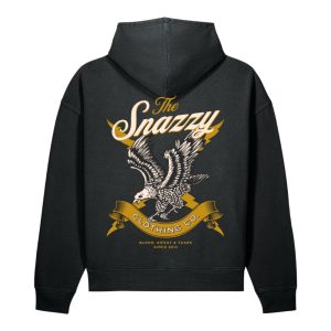 Eagle Vintage Hoodie Schwarz von SNAZZY CLOTHING – Rückansicht mit Adler-Print