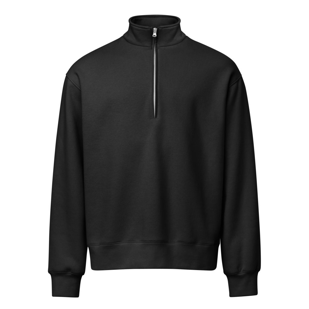 Grumpy Angel Half-Zip Pullover Schwarz von SNAZZY CLOTHING – Vorderansicht