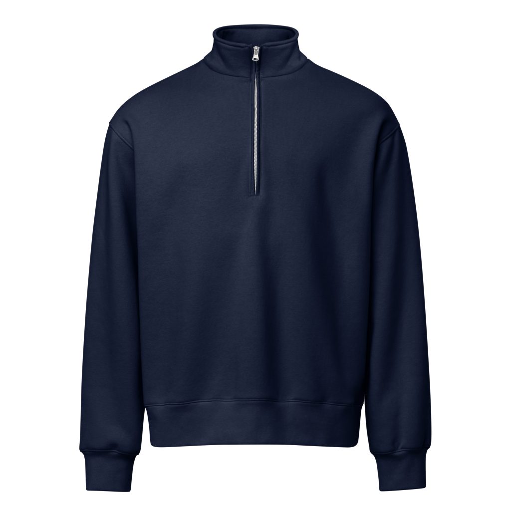 Grumpy Angel Half-Zip Pullover Navy von SNAZZY CLOTHING – Vorderansicht