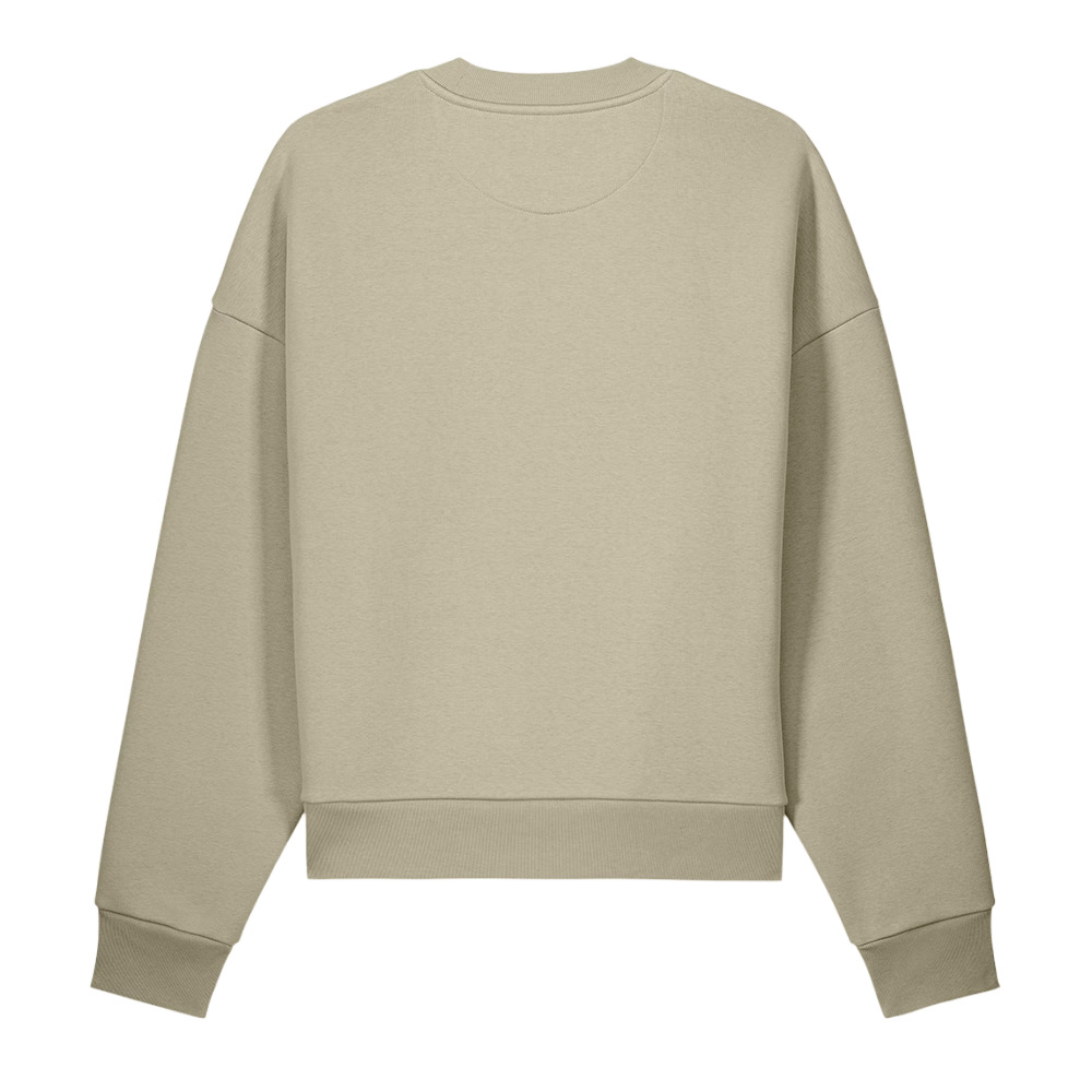 Retro Flowers Heavyweight Sweater Steinbeige von SNAZZY CLOTHING – Rückansicht