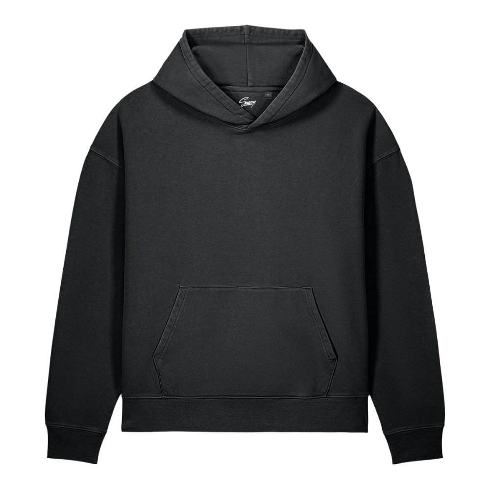 Rose Collage Vintage Hoodie Schwarz von SNAZZY CLOTHING – Vorderansicht