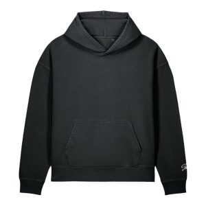 Blank Vintage Hoodie Schwarz von SNAZZY CLOTHING – Vorderansicht