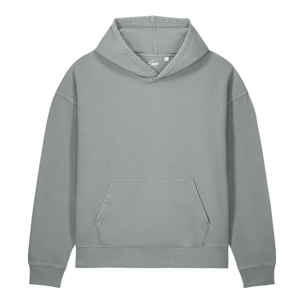 Rose Collage Vintage Hoodie Nebelgrau von SNAZZY CLOTHING – Vorderansicht