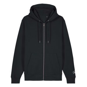 Blank Heavyweight Zip Hoodie Schwarz von SNAZZY CLOTHING – Vorderansicht